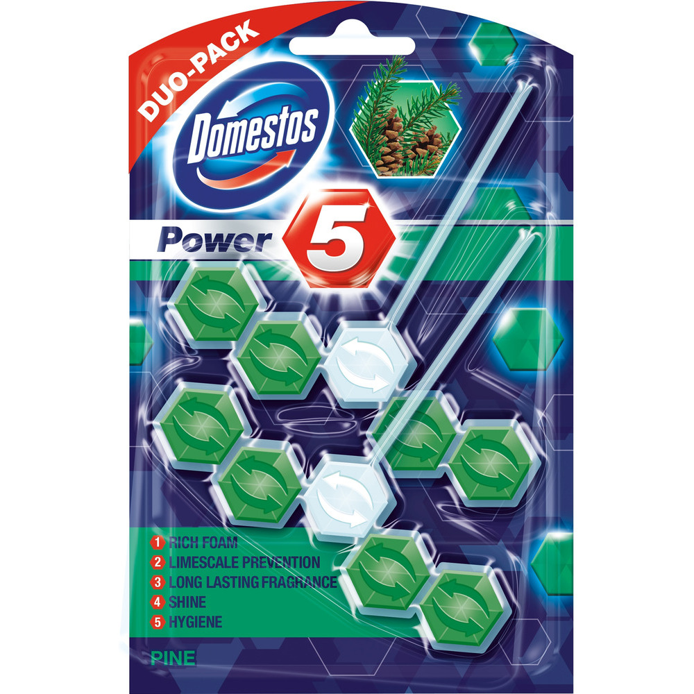 Zawieszka do toalety POWER5 DUO PINE 7x2x55g DOMESTOS