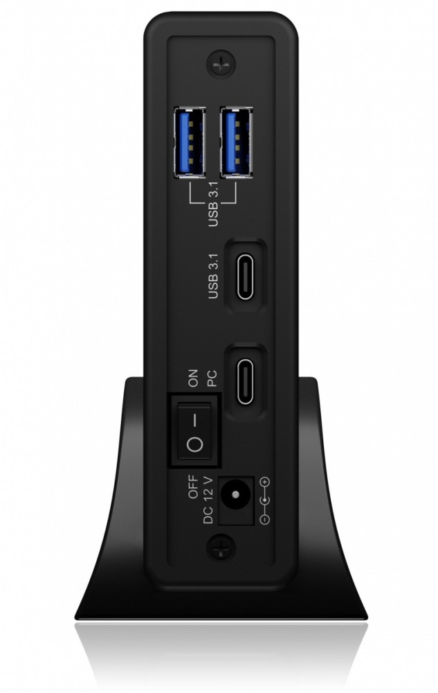 Obudowa IB-382H-C31 2,5/3,5 HDD z wbudowanym HUB 1xUSB-C, 2xUSB -A,  12V2A