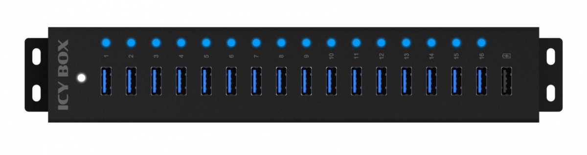 Hub IB-HUB1717 16+1 port USB HUB, 16x USB + 1x USB do ładowania, USB 3.2 Gen 1, 96 Watt zasilacz