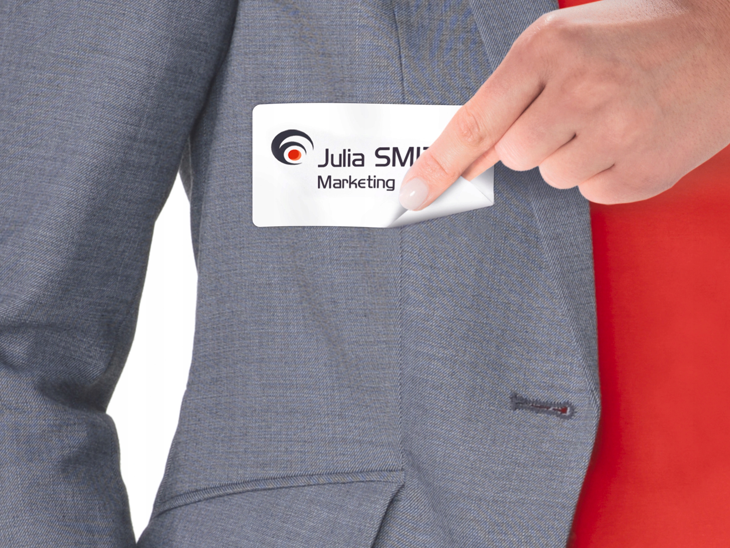 Identyfikator do zadruku samop.635x296mm ZF biały sztucz.jedwab L4784-20