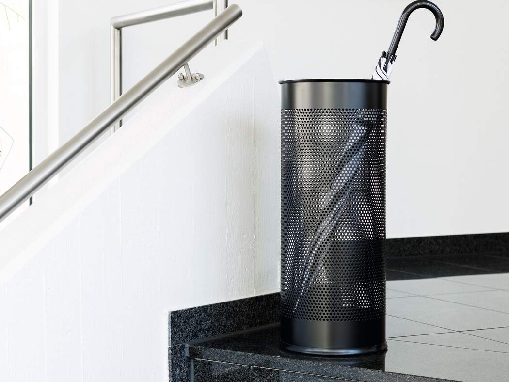 Stojak na parasole DURABLE czarny metalowy okrągły 3350-01