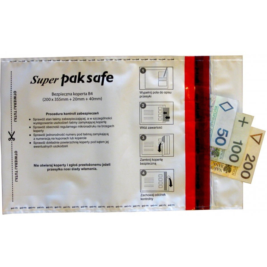 Koperty NC bezpieczne (Bankowe) B4 HK 50szt.