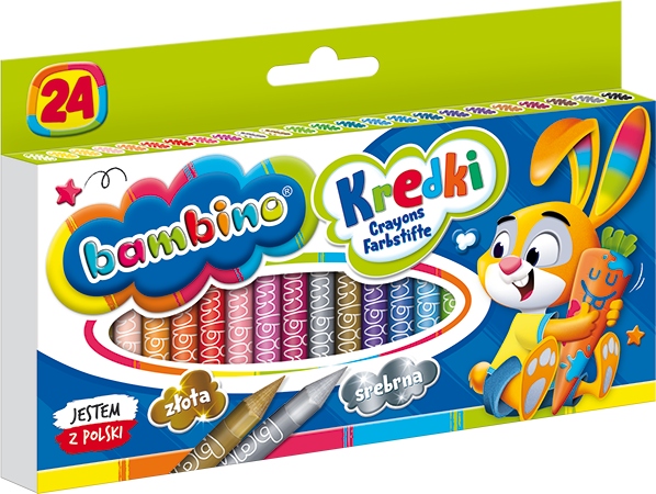 Kredki BAMBINO 24kolory w pudełku kartonowym St.Majewski