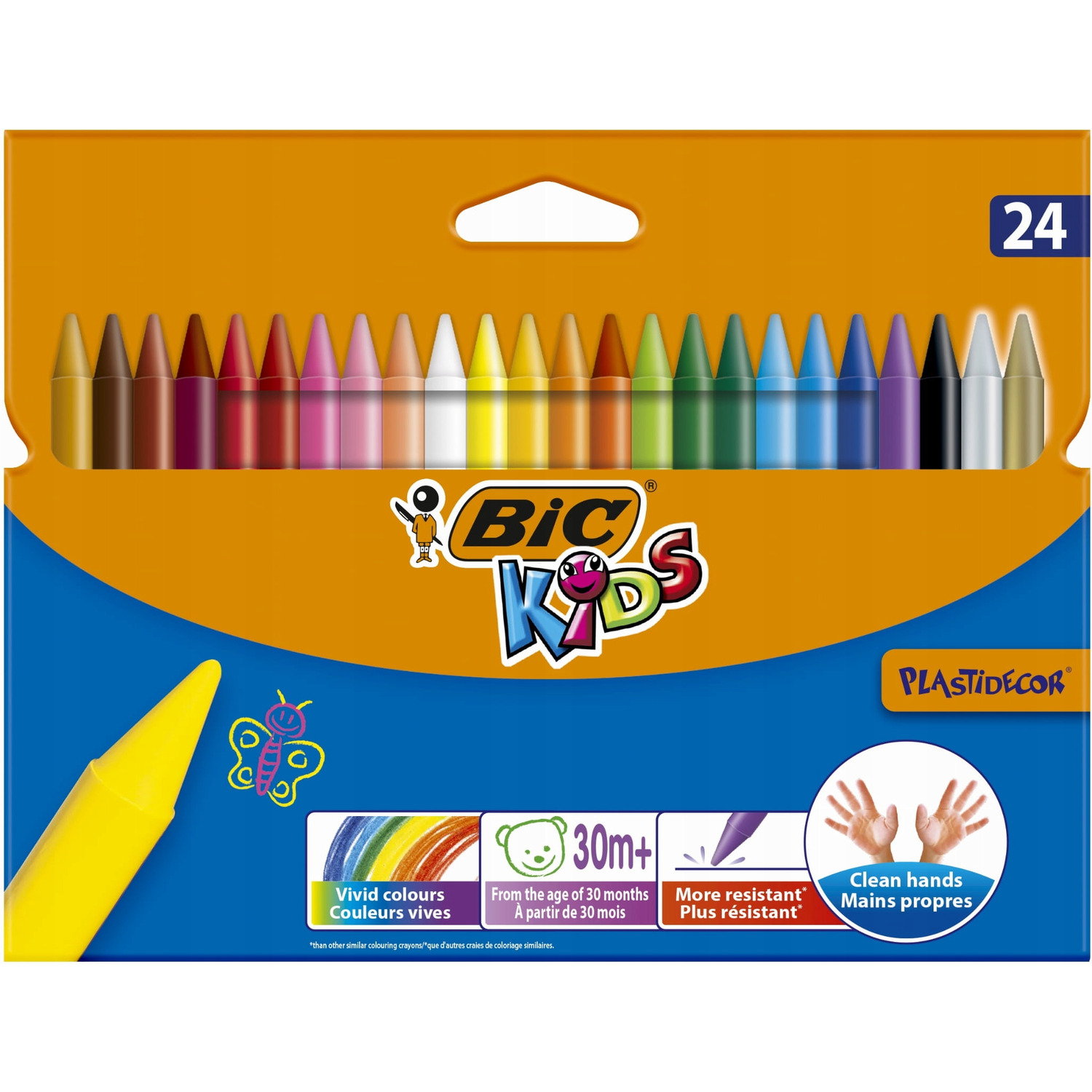 Kredki świecowe 24 kolorów 829772 BIC Plastidecor