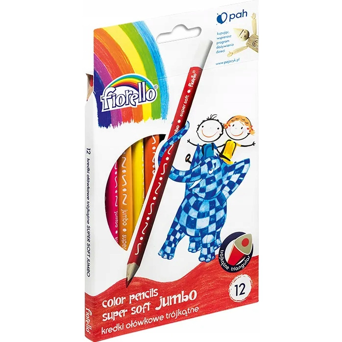 Kredki FIORELLO JUMBO Super soft 12 kolorów trójkątna JUMBO 170-2218