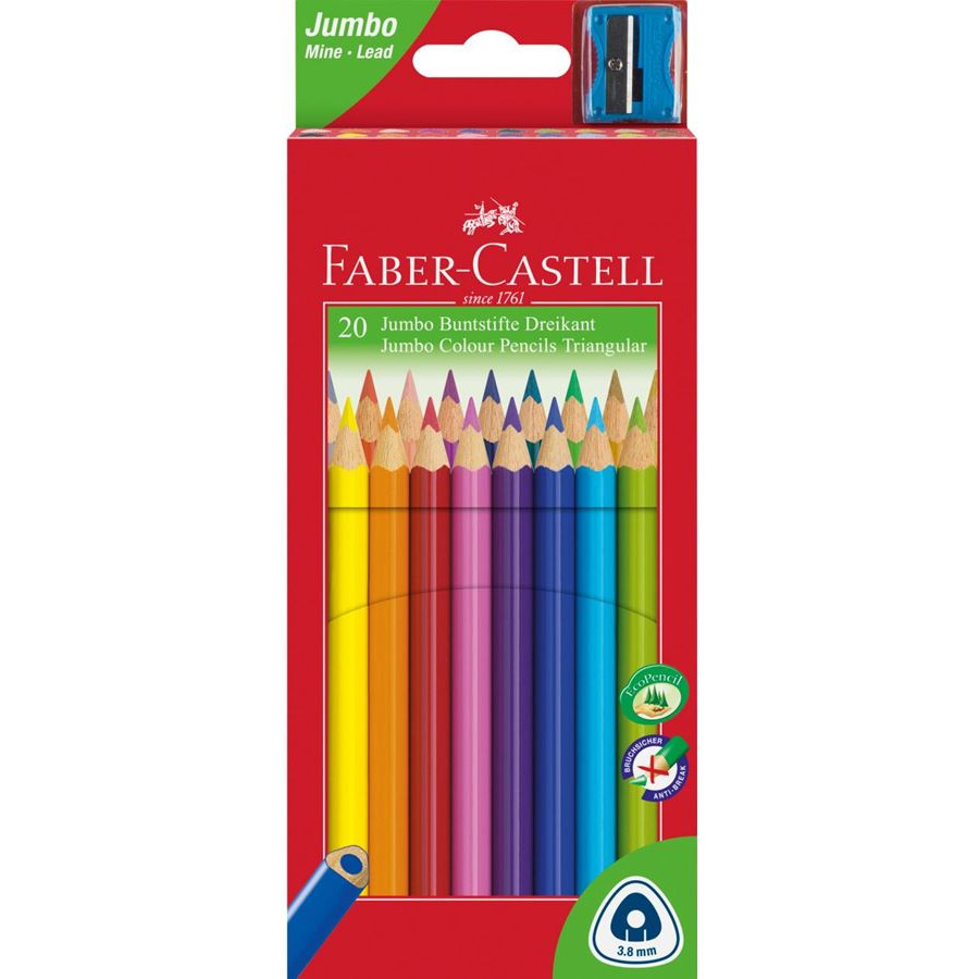 Kredki trójkątne FABER-CASTELL Junior Grip 20 kolorów 116520 FC