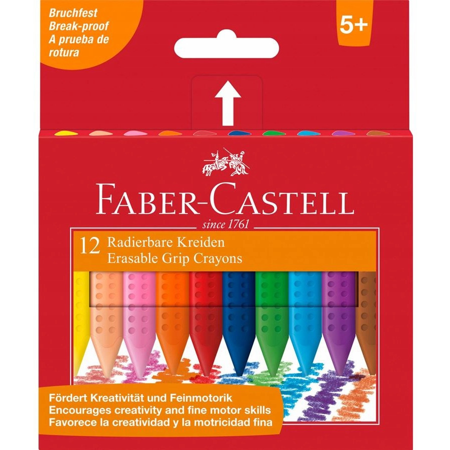 Kredki GRIP trójkątne 12 kolorów FABER-CASTELL