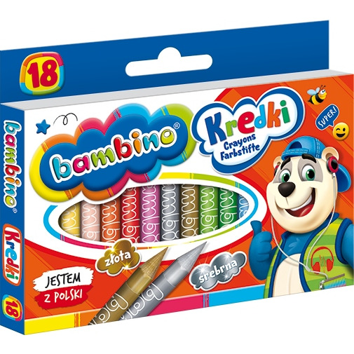 Kredki opakowanie 18 kolorów BAMBINO
