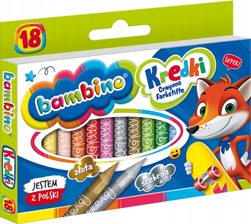 Kredki opakowanie 18 kolorów BAMBINO