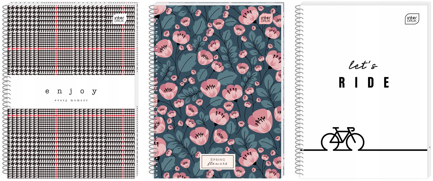 Kołonotatnik A5 160k kratka miękka oprawa INTERDRUK