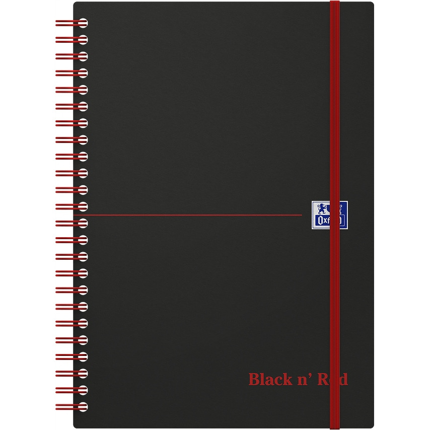 Kołonotatnik A5 70k linie PP OXFORD Black"n"red 400047655