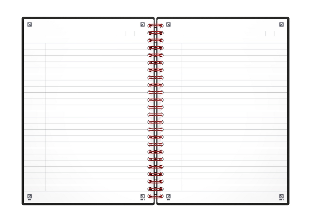 Kołonotatnik A5 70k linie PP OXFORD Black"n"red 400047655