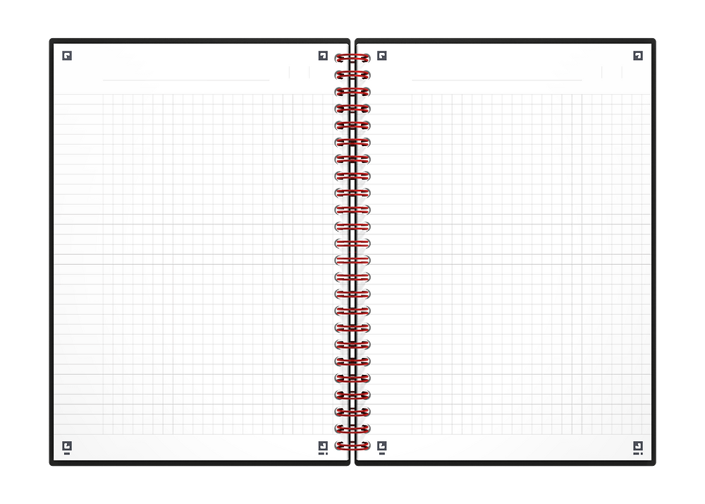 Kołonotatnik A5 70k krata PP OXFORD Black"n"red 400047656