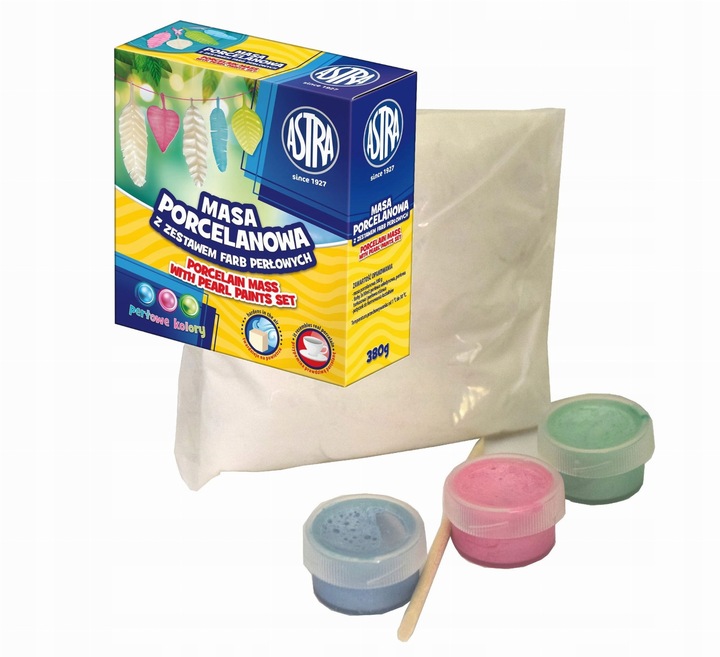 Masa porcelanowa + 3 kolory farb perłowych 336118018 ASTRA