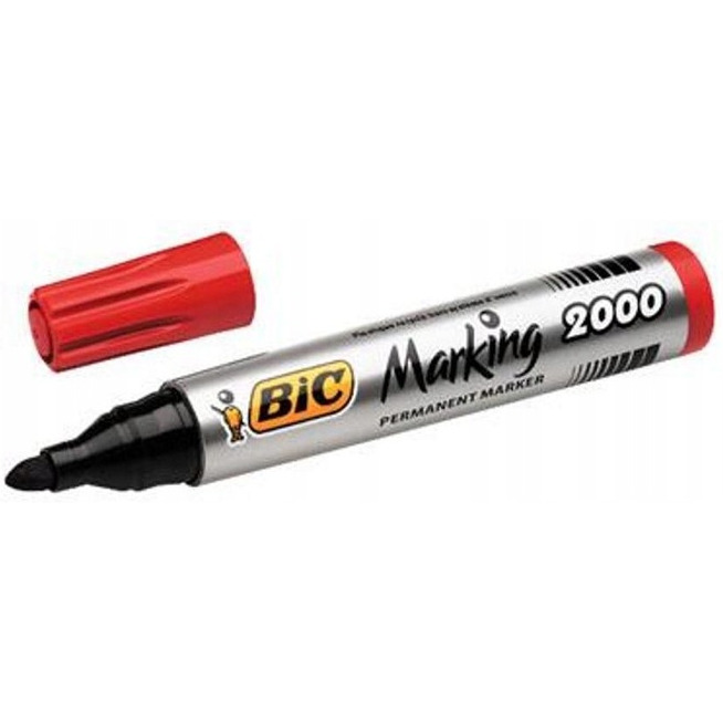 Marker okr. 2000 03 czerwony BIC (12)