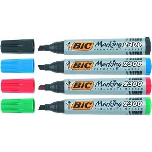 Markery permanentne BIC 2300 4szt. ścięta końcówka 820922