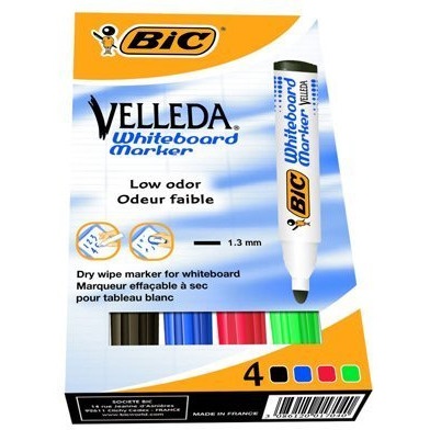 MARKER VELLEDA BIC 1704 MIX (4) OKRĄGŁY