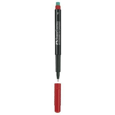 Foliopis z gumką OHP MULTIMARK F 0.6 czerwony 10szt FABER-CASTELL
