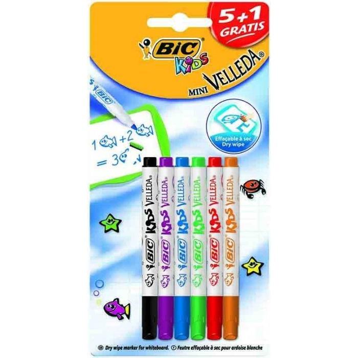 Markery Mini Bic Kids Velleda Blister 6