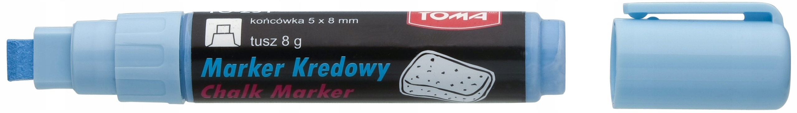 Markery kredowe końcówka 8x5mm niebieskie TO-291 12 TOMA