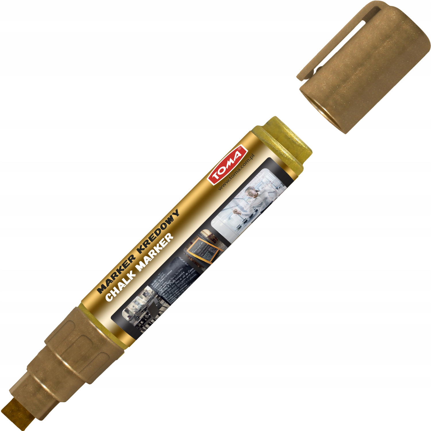 Markery kredowe końcówka 8x5mm-złoty TOMA