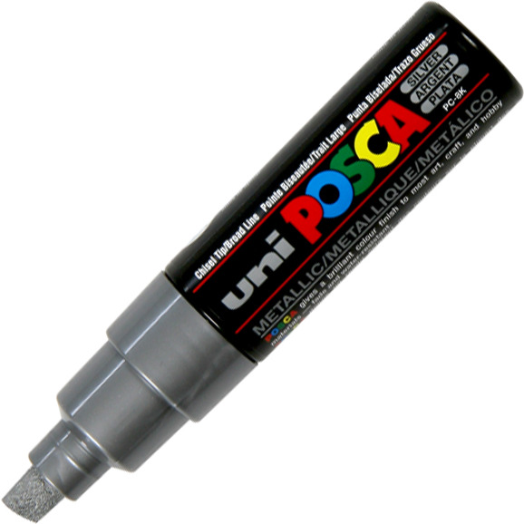 Marker z farbą plakatową Posca PC-8K, srebrny, Uni