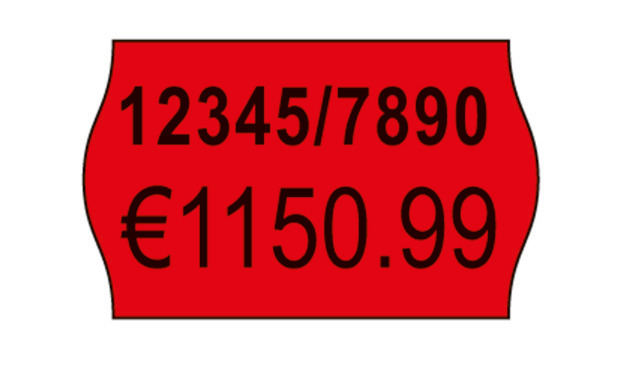 Etykieta do metk.2rz.16x26mm czerwona AVERY 1200szt.rolka RPLP1626