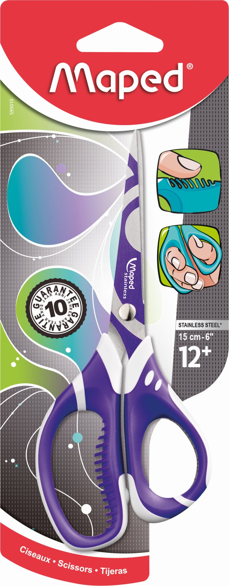 Nożyczki Zenoa Fit 15cm Blister 5950x10 MAPED