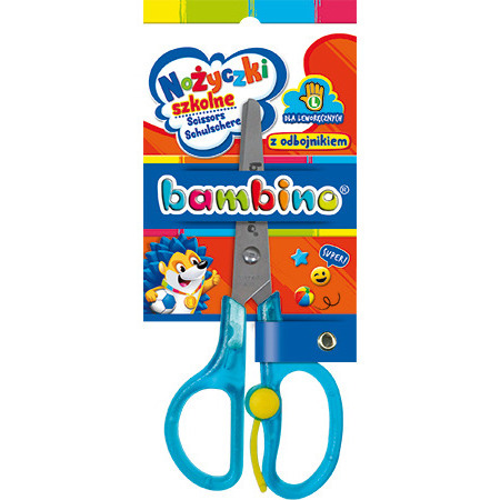 Nożyczki szkolne dla leworęcznych BAMBINO z odbojnikiem