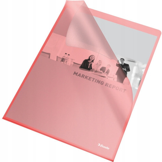 Ofertówki groszkowe A4 115mic czerwone (25szt) ESSELTE 60833