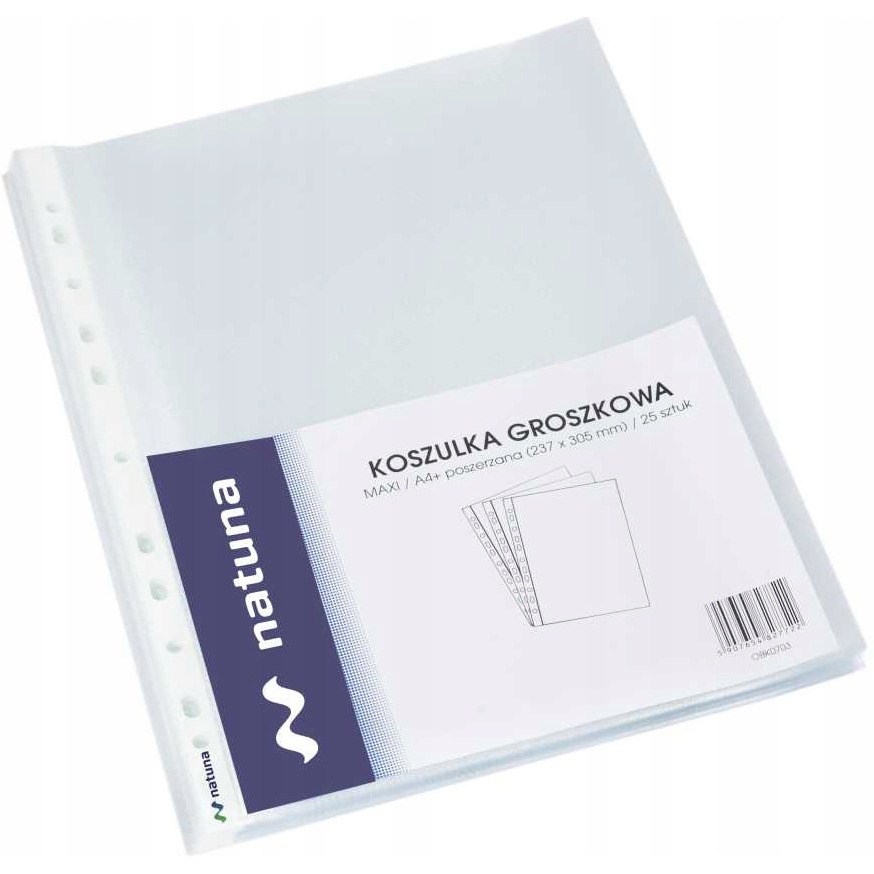 Koszulki groszkowe MAXI DATURA A4+(25szt) szerokie 100mic 237x30.5mm