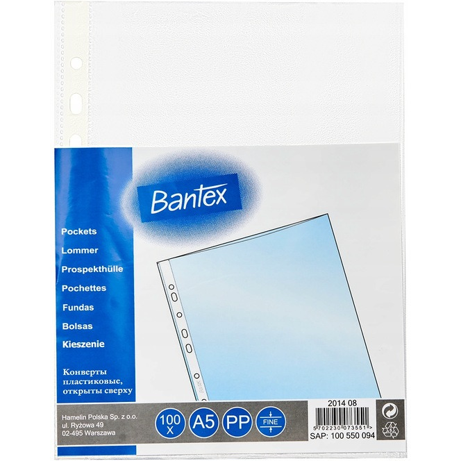 Koszulki groszkowe A5 48mic. BANTEX (100szt) 48x100550094