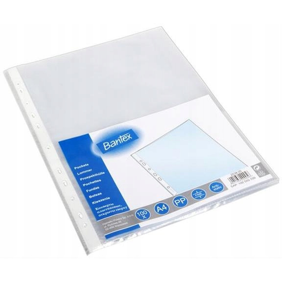 Koszulki groszkowe A4 35mic. BUDGET (100szt) BANTEX 400064092