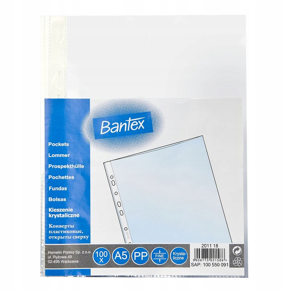 Koszulki krystaliczne BANTEX A5 (100szt) 100550091