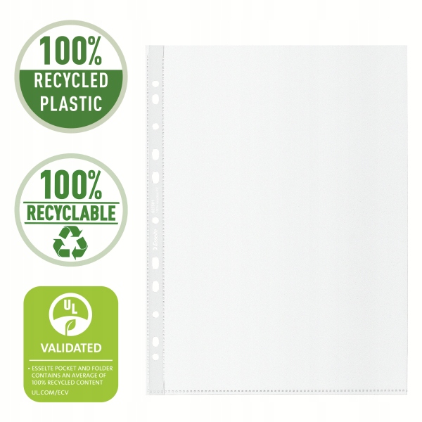 Koszulka groszkowa Recycled Premium PP 100 mic. A4 opakowanie 50 sztuk 627501 ESSELTE