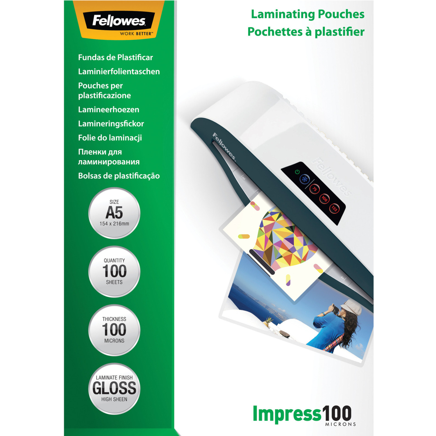 Folia do laminowania FELLOWES 100 mic A5 100szt 5351002