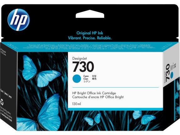 HP Ink 730 130ml Cyan P2V62A