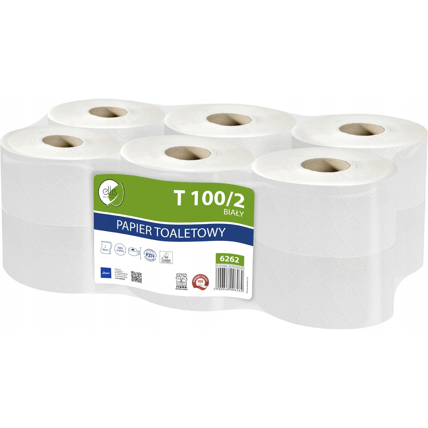 Papier toaletowy ELLIS Ecoline 100m 2warstwy makulatura (op 12szt) 6262