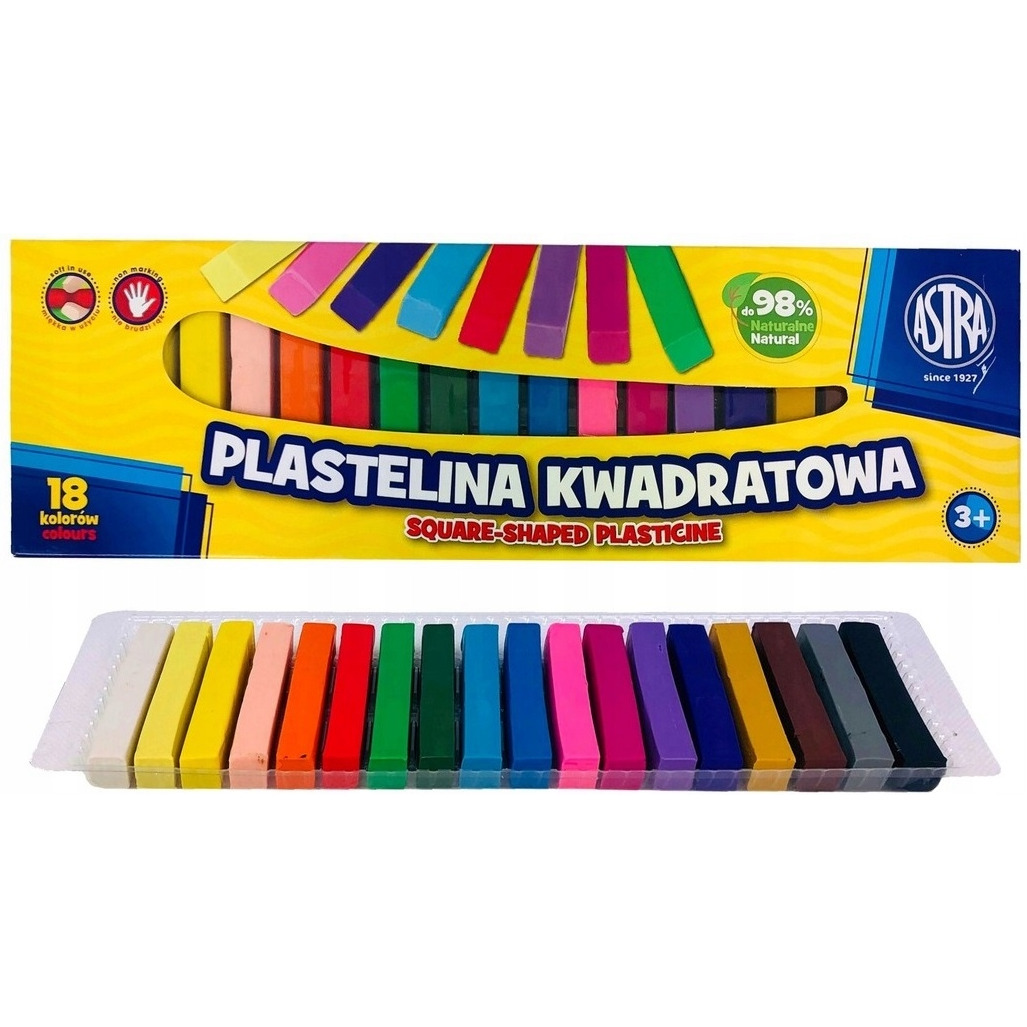 Plastelina Astra kwadratowa 18 kolorów; 83814904 ASTRA