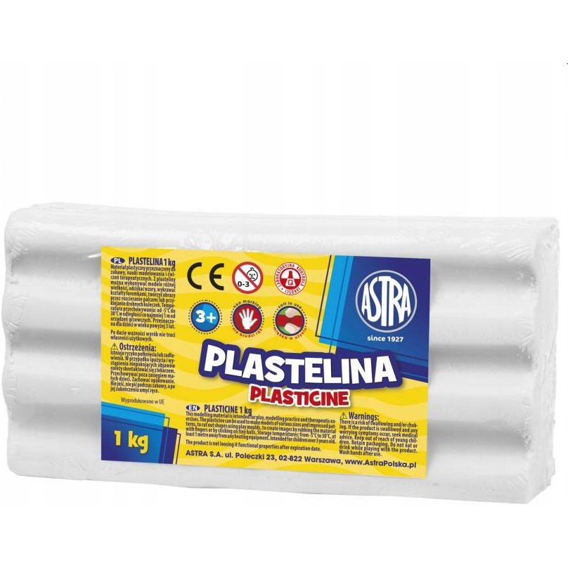Plastelina Astra 1 kg biała; 303111001  ASTRA