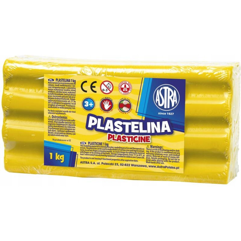 Plastelina Astra 1 kg żółta; 303111002  ASTRA