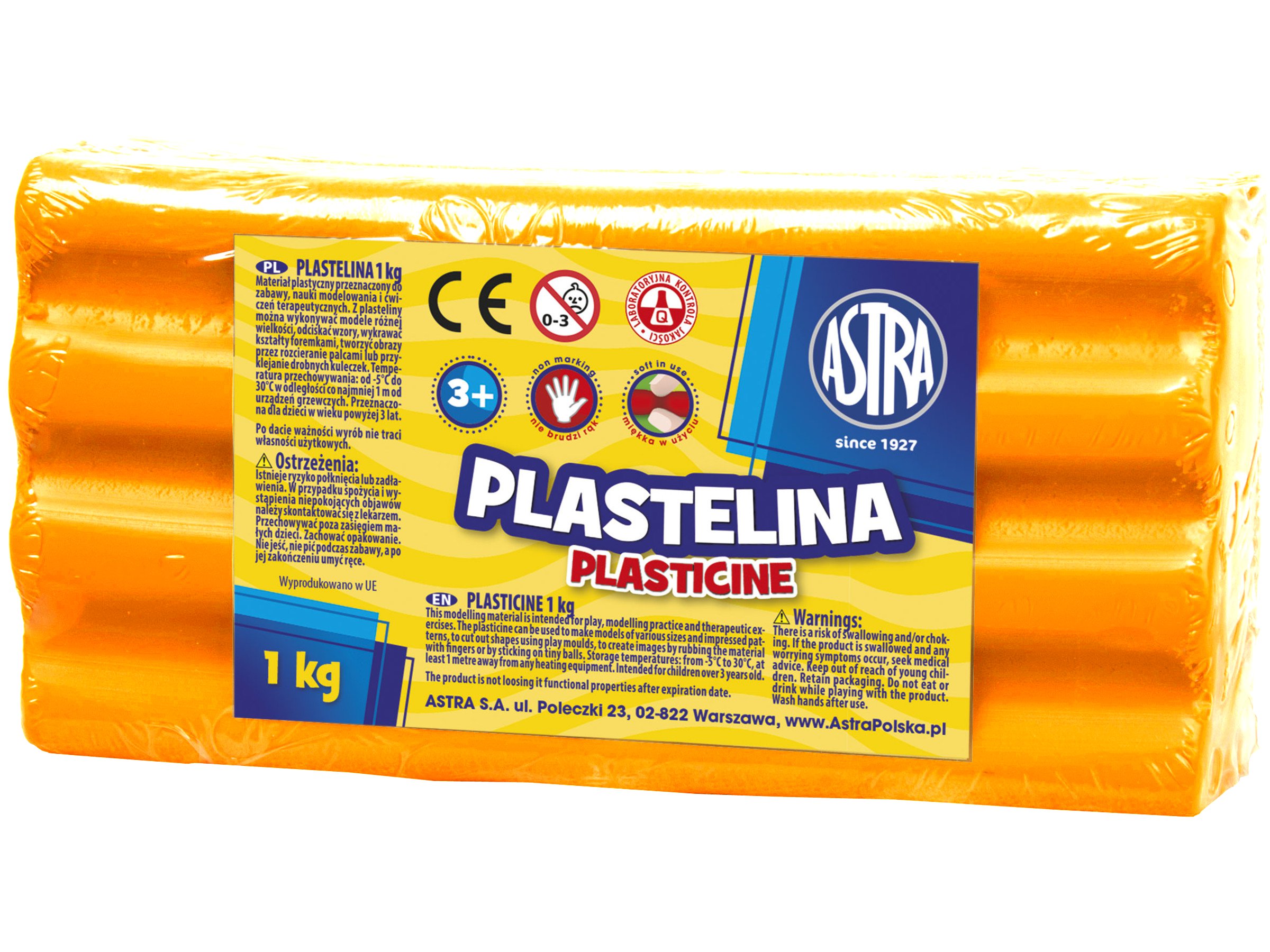 Plastelina Astra 1 kg pomarańczowa; 303111005  ASTRA