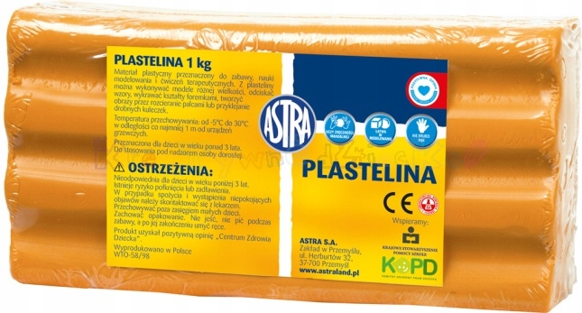 Plastelina Astra 1 kg pomarańczowa; 303111005  ASTRA