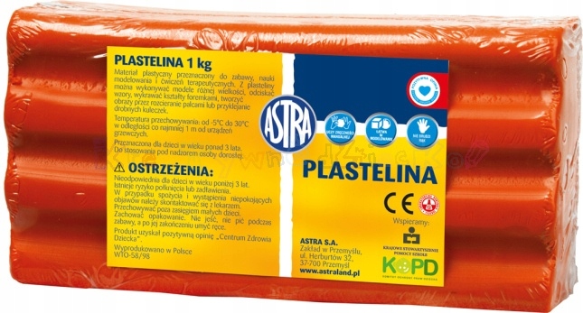 Plastelina Astra 1 kg czerwona; 303111006  ASTRA