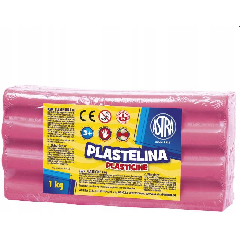 Plastelina Astra 1 kg różowa jasna, 303111007  ASTRA