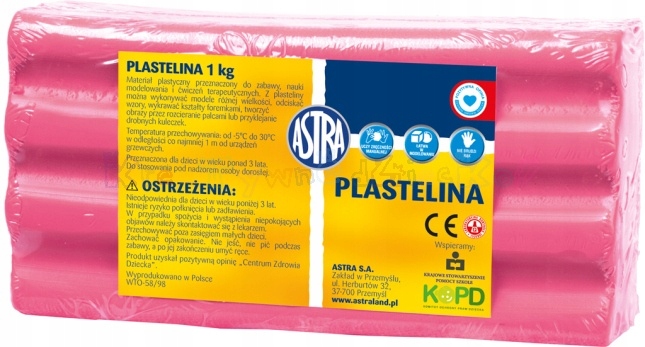 Plastelina Astra 1 kg różowa jasna, 303111007  ASTRA