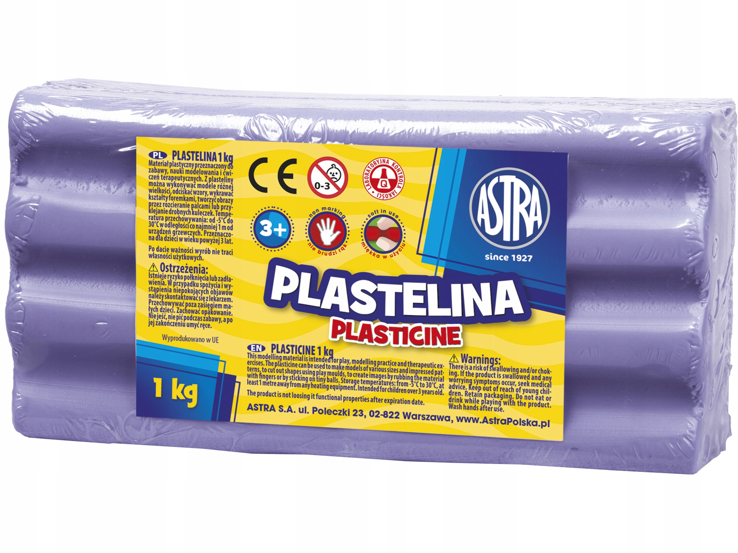 Plastelina Astra 1 kg fioletowa jasna; 303111011  ASTRA
