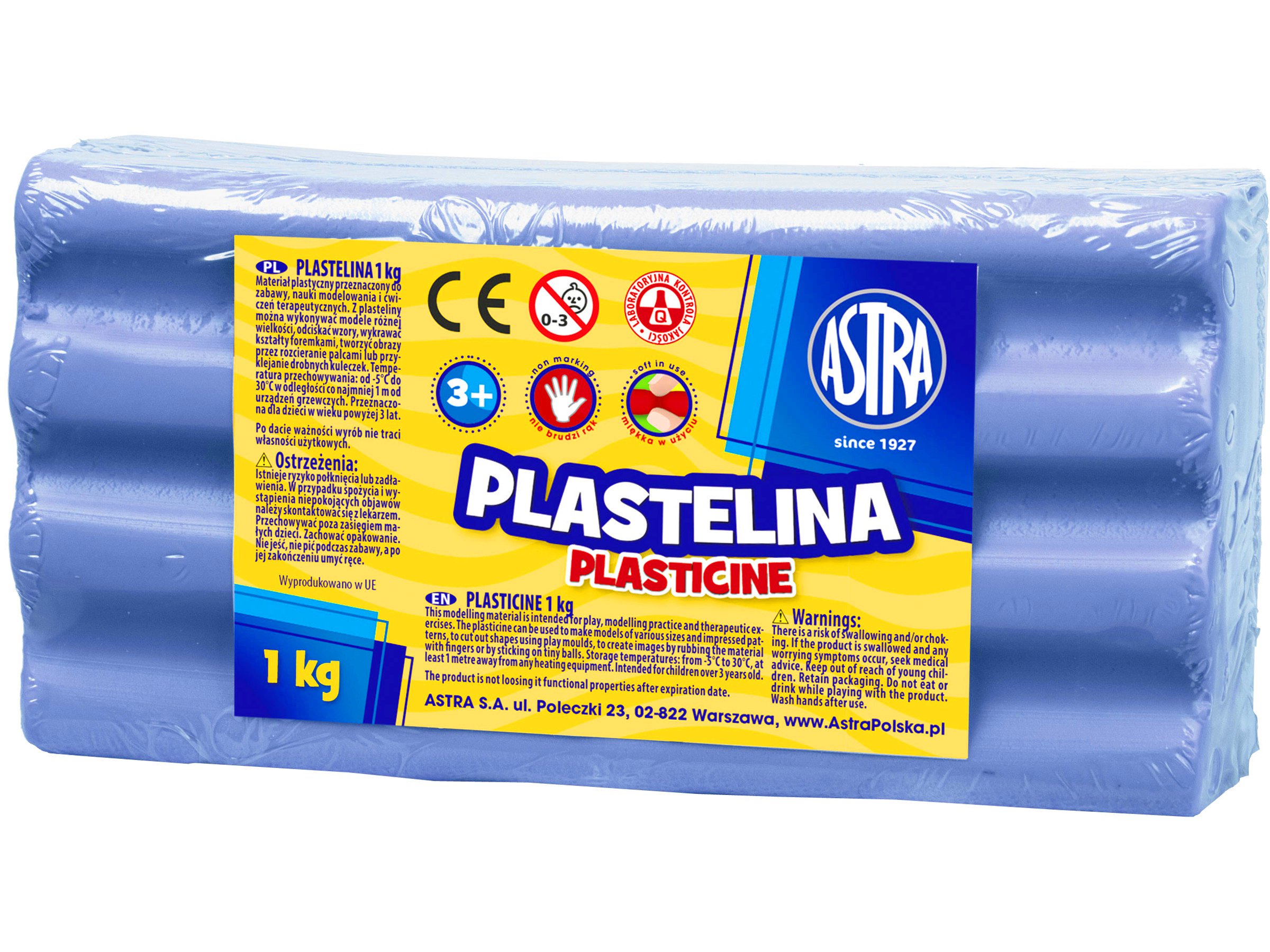 Plastelina Astra 1 kg błękitna; 303111014  ASTRA