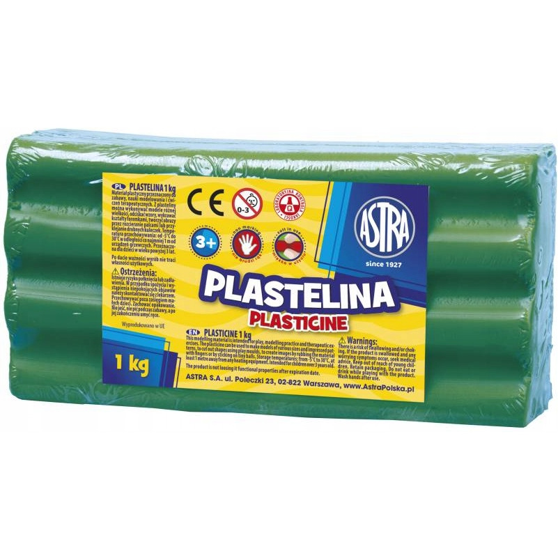 Plastelina Astra 1 kg zielona; 303111015  ASTRA