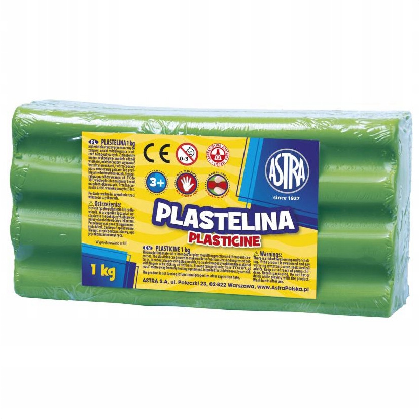 Plastelina Astra 1 kg zielona jasna; 303111016  ASTRA